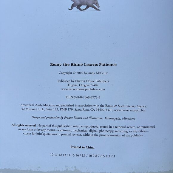 Set Of 3 Childrens Books Hardcover Remy the Rhino Good Night Gorilla and Pouch - Picture 3 of 10